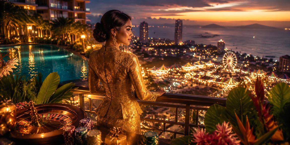 Roulette kasino dengan tema kebaya Malaysia